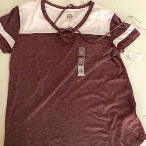 Varsity Top with Lace Front